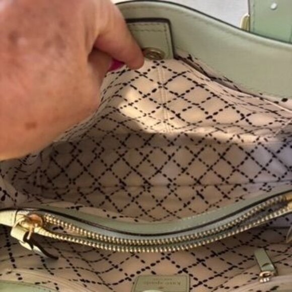 Kate Spade Womens Mint Green Leather Tote Bag With Adjustable Crossbody Strap & - Picture 5 of 9
